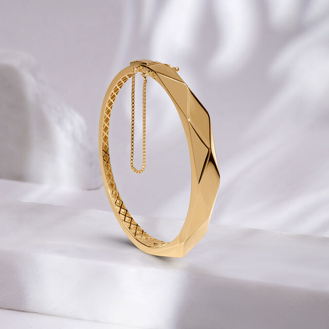 Angular Elegance 18KT Gold Bangle,,hi-res image number null