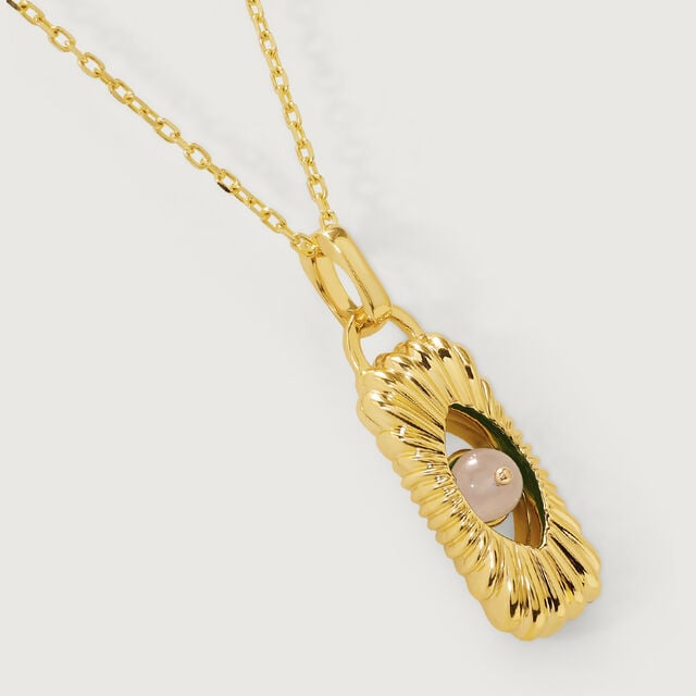 Enchanted Transformation 18KT White Moon Stone Pendant with chain,,hi-res image number null