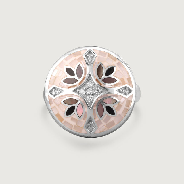 Mother of Pearl Starry Silver Ring,,hi-res image number null