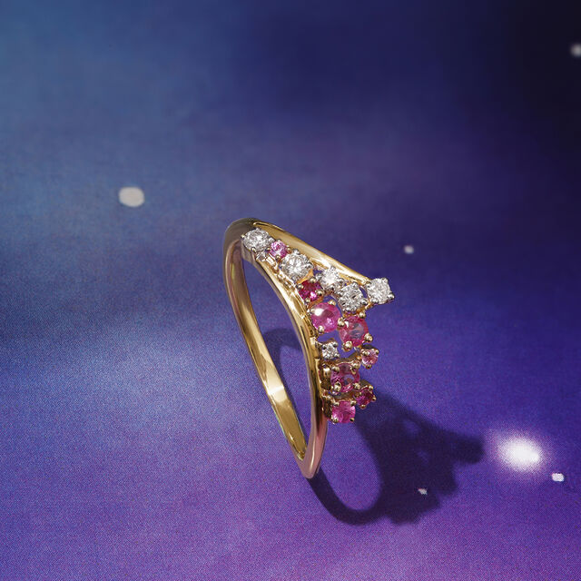 Enchanted Cosmos Pink Sapphire 14KT Finger Ring,,hi-res image number null
