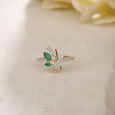 Leaf Enchantment 14KT Gold & Emerald Ring,,hi-res view 1