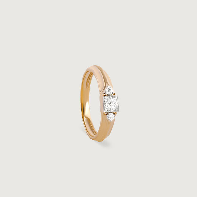 Square Game Gold & Diamond Ring for Men,,hi-res image number null