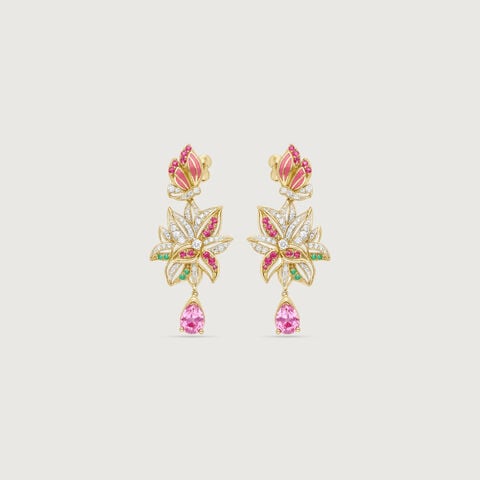 Blossoming Radiance Diamond Drop Earrings