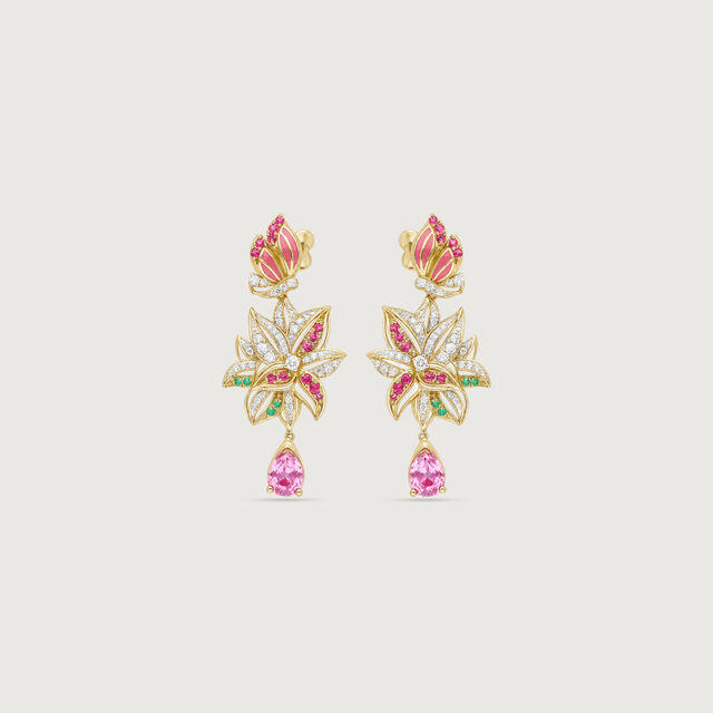 Blossoming Radiance Diamond Drop Earrings,,hi-res image number null