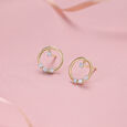 Twinkling Loop Diamond Earrings,,hi-res view 1