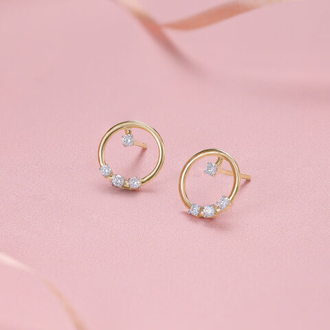 Twinkling Loop Diamond Earrings