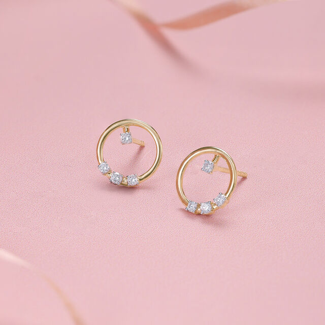 Twinkling Loop Diamond Earrings,,hi-res image number null