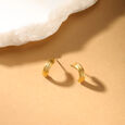 22KT Yellow Gold Dazzling Ridged Stud Earrings,,hi-res view 1