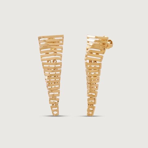 Sculpted Cascade Gold Drop Earrings
