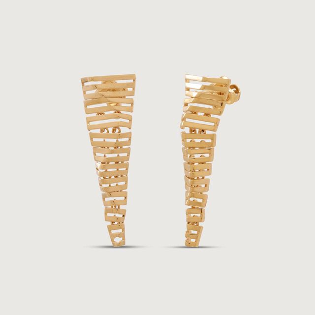 Sculpted Cascade Gold Drop Earrings,,hi-res image number null