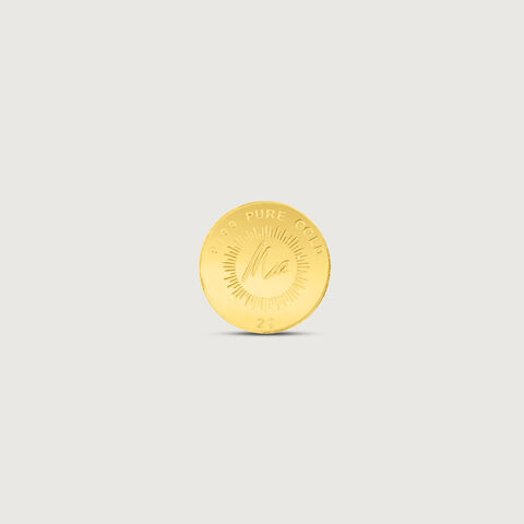 2 gm 24 Karat Lotus Gold Coin (9999 Purity)
