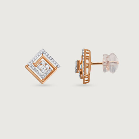 Glam Grid Diamond Earrings