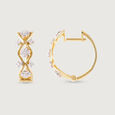 Geometric Glam Gold & Diamond Hoop Earrings,,hi-res view 4