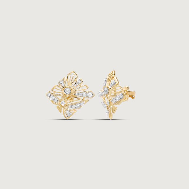 Lotus Harmony Diamond Stud Earrings,,hi-res image number null
