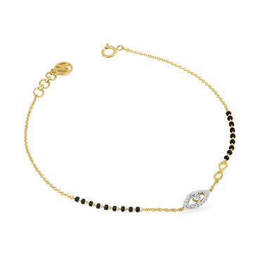 14KT Yellow Gold Evil Eye Mangalsutra Bracelet