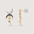 Moonstruck Merriment Diamond and Blue Sapphire Drop Earring,,hi-res view 4