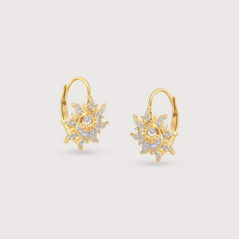 Solar Radiance Diamond Hoop Earrings