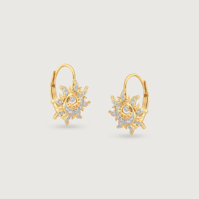 Solar Radiance Diamond Hoop Earrings,,hi-res image number null