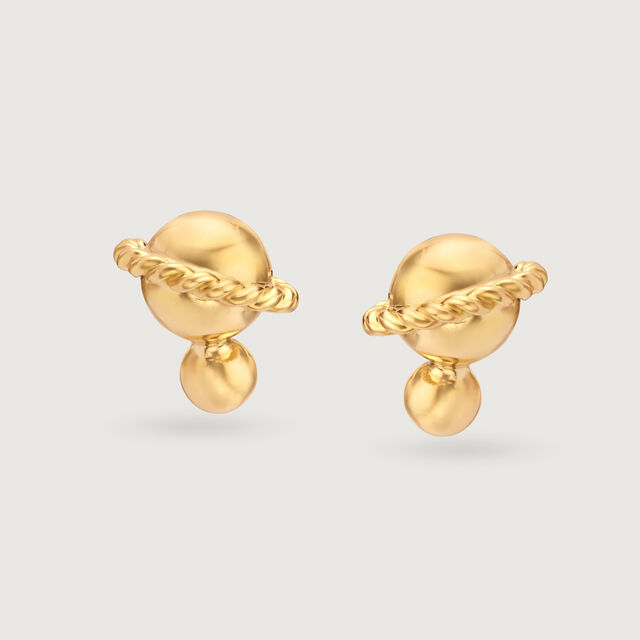 Elegant Lunar Beauty 18KT Moon-Inspired Stud Earrings,,hi-res image number null