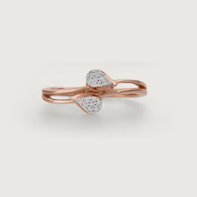Petite Elegance Gold & Diamond Finger Ring,,hi-res image number null