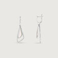 Mother of Pearl Abstract Silver Hoop Earrings,,hi-res view 5