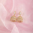 Majestic Lippan Gold & Diamond Jhumka,,hi-res view 1