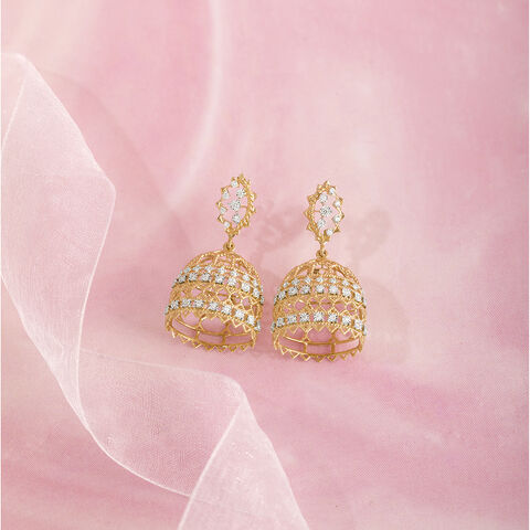 Majestic Lippan Gold & Diamond Jhumka