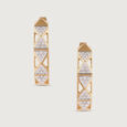 Geometric Luxe Gold & Diamond Hoop Earrings,,hi-res view 3