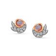 14KT Rose Diamond Petals Stud Earrings,,hi-res view 2
