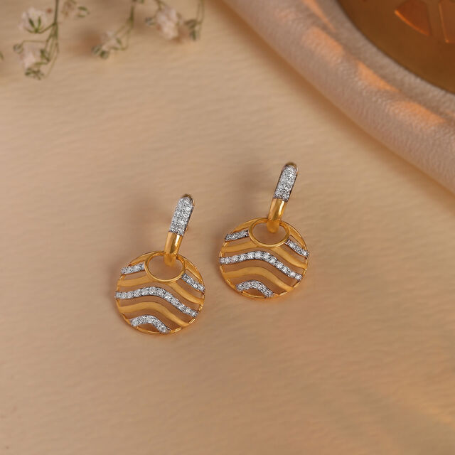 Oceanic Vibes Gold & Diamond Drop Earrings,,hi-res image number null