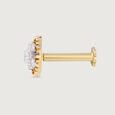 Bloom Circle Gold and Diamond Nose Pin,,hi-res view 4