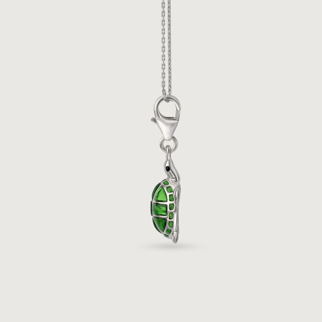 Emerald Oasis Turtle Silver Charm,,hi-res image number null