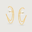Eclipse Flare 14KT Hoop Earrings,,hi-res view 2