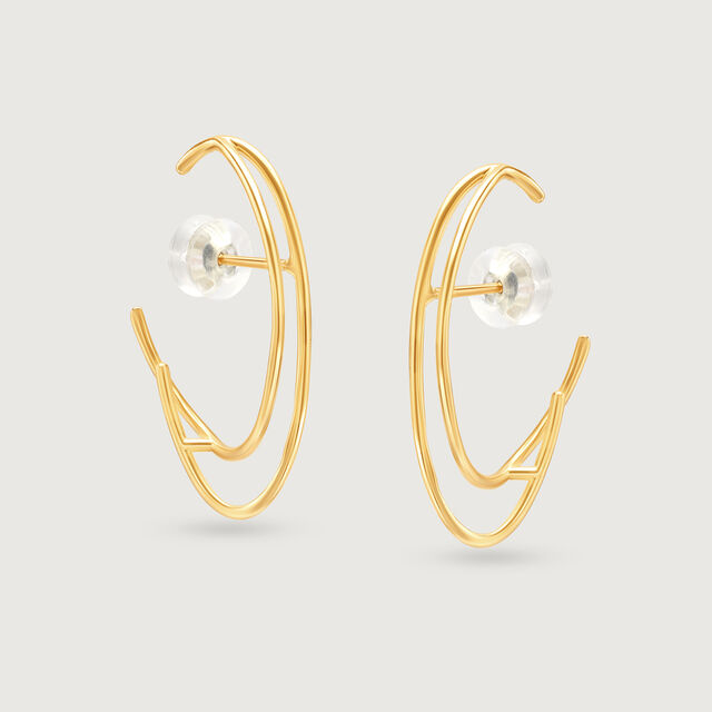 Eclipse Flare 14KT Hoop Earrings,,hi-res image number null
