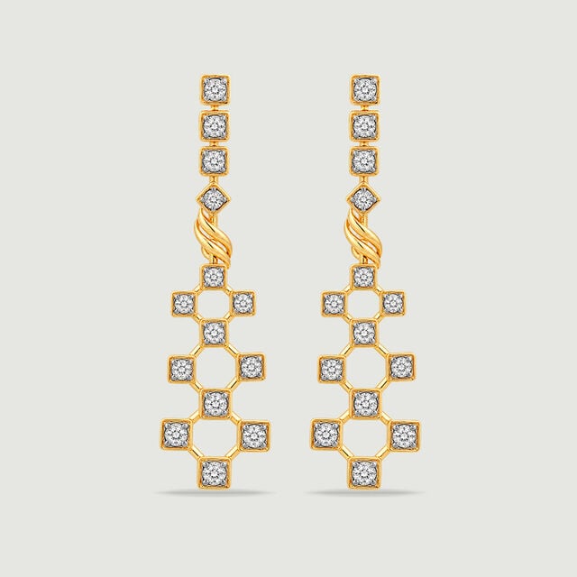 Lattice Lights Diamond Drop Earrings,,hi-res image number null