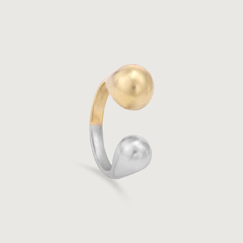Dual Tone Sphere Silver Ring alternate view 2