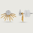 Radiant Sunburst Gold & Diamond Stud Earrings,,hi-res view 4