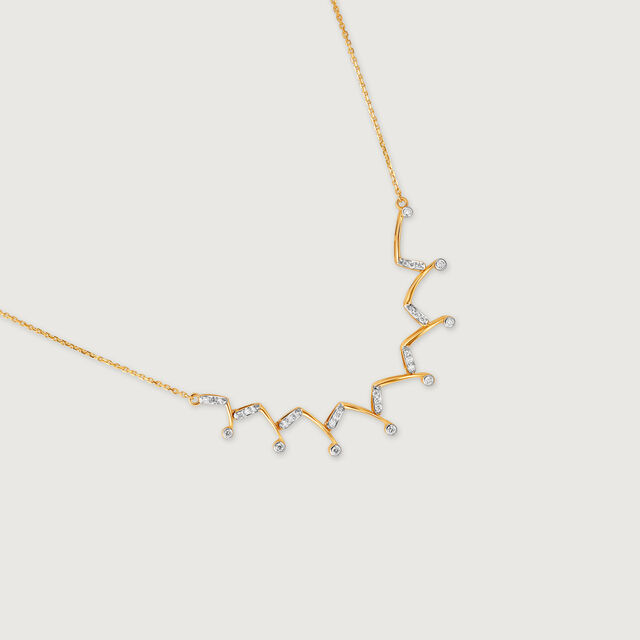 Dazzling Wave Gold & Diamond Necklace,,hi-res image number null