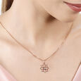 14KT White and Rose Gold Striking floral Diamond Pendant,,hi-res view 3