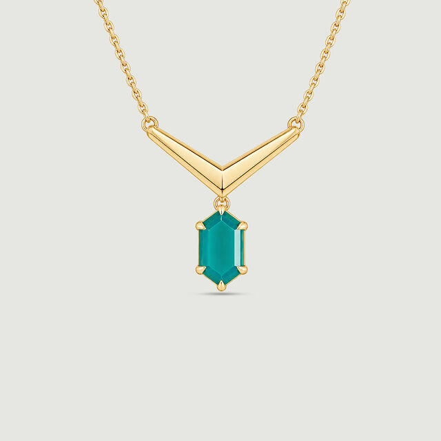 Welcoming Geometric Green Onyx Necklace,,hi-res image number null