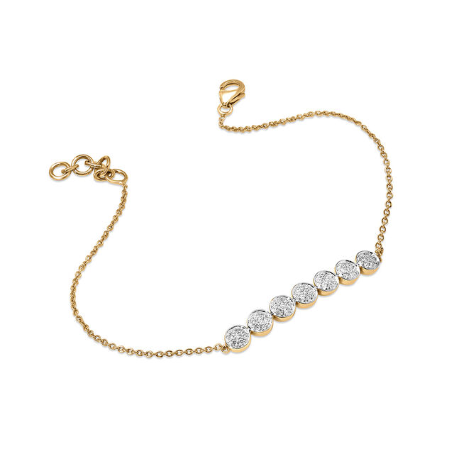 14 KT Yellow Gold Moon Diamond Bracelet,,hi-res view 1