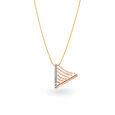 14KT Rose and Gold Triangle Pendant,,hi-res view 1