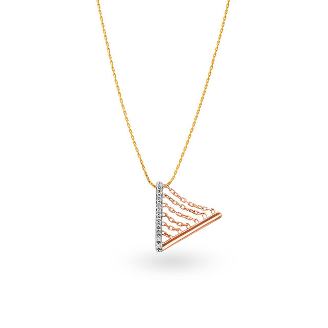 14KT Rose and Gold Triangle Pendant,,hi-res image number null