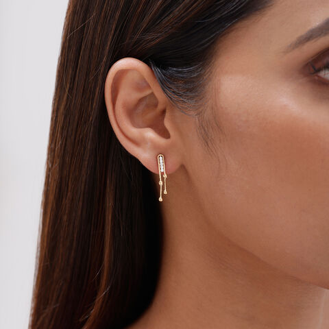 Playful Linear Diamond Drop Earrings