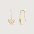 Honeyed Heart Gold Hoop Earrings,,hi-res view 4