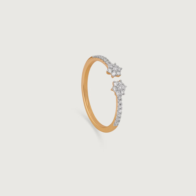 Twin Star Gold & Diamond Finger Ring,,hi-res image number null