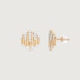 Striking Fanlight Diamond Stud Earrings,,hi-res view 3