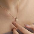 Golden Halo Drift Diamond Necklace,,hi-res view 2