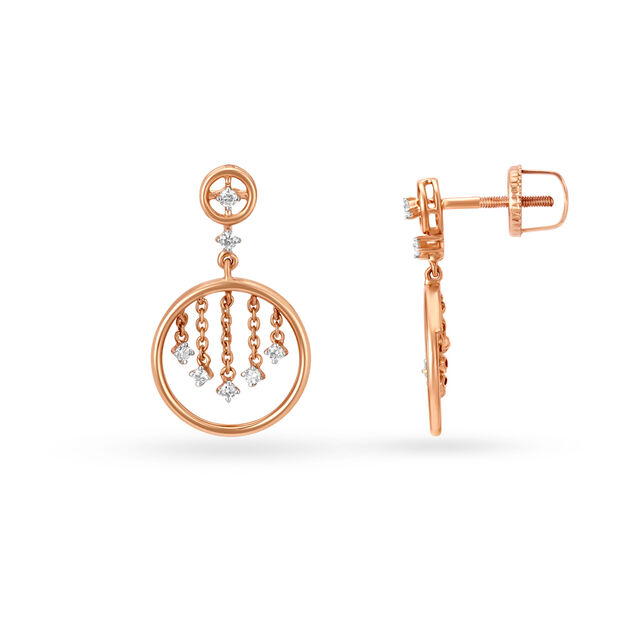 Palatial 18KT Gold & Diamond Drop Earrings,,hi-res view 1