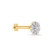 14KT Yellow Gold Floral Diamond Nose Pin,,hi-res view 2
